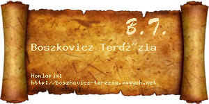 Boszkovicz Terézia névjegykártya