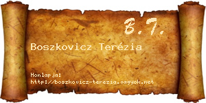 Boszkovicz Terézia névjegykártya